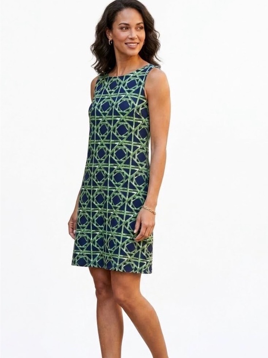 Jude Connally Dresses & Skirts - Jude Connally Bamboo Shift Dress in Navy and Green